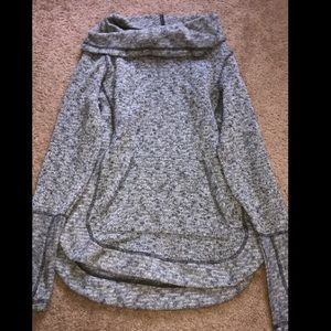RBX Grey and Black Marled Cowl Neck Sweatshirt